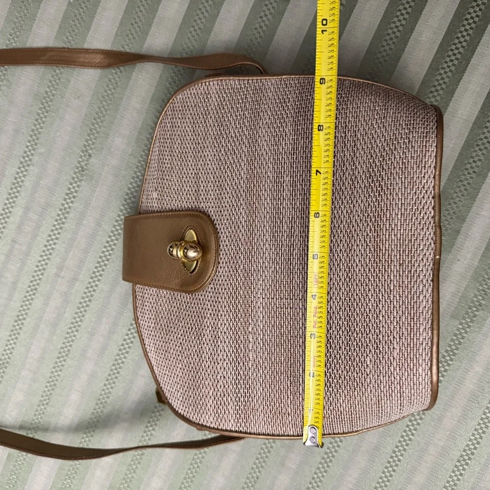Stuart Weitzman Tan and Cream Crossbody Bag